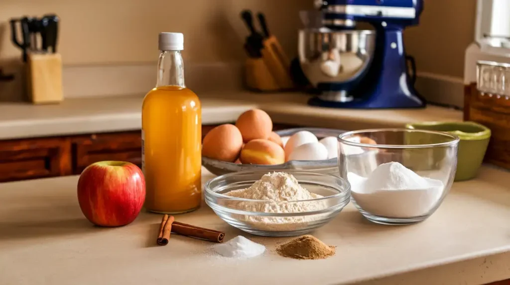 Ingredients for apple cider donuts