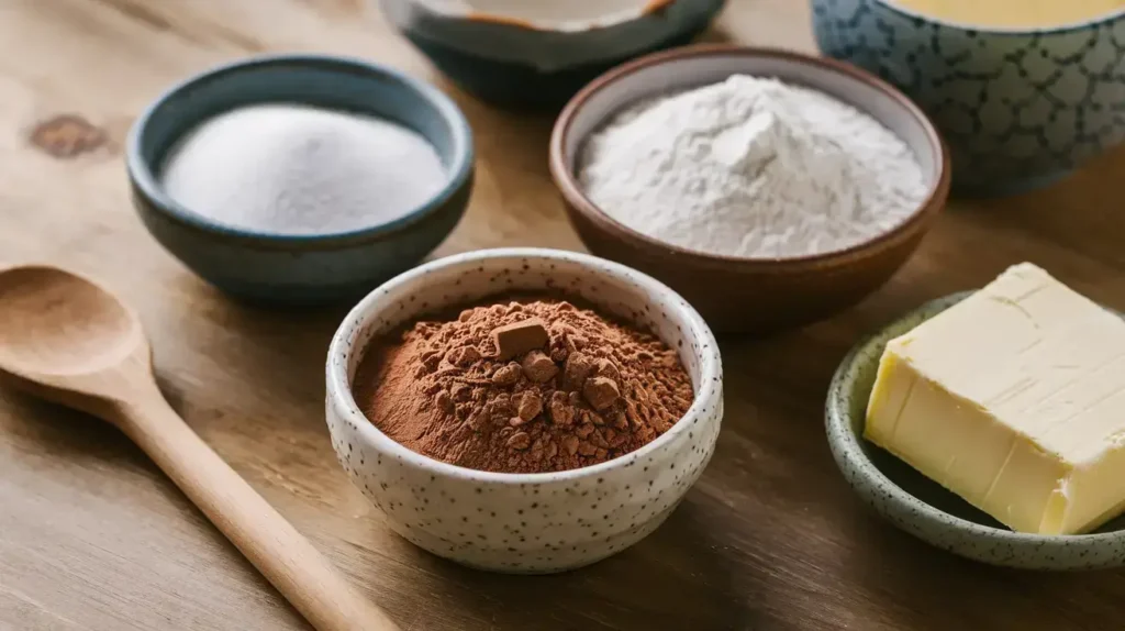 Chocolate wafer ingredients setup