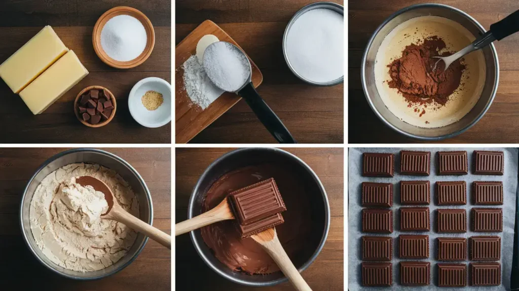 Steps to make chocolate wafers