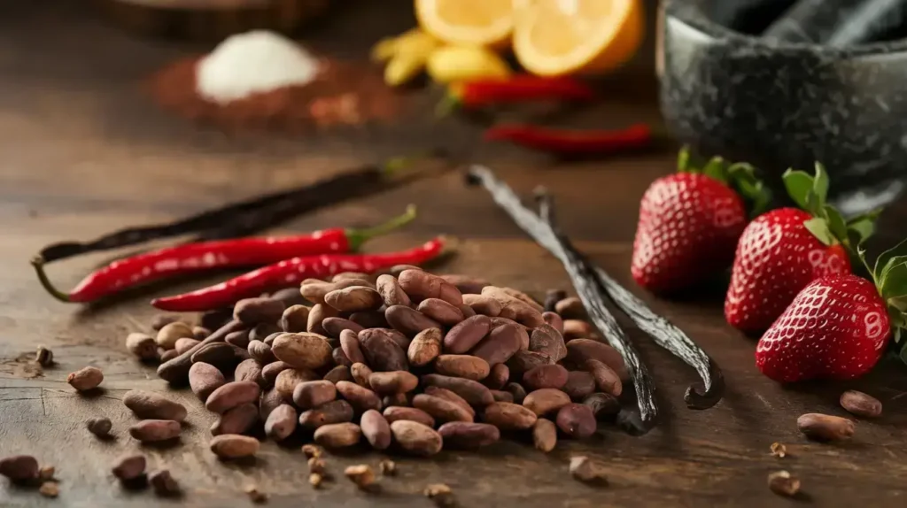 Ingredients for aphrodisiac chocolate