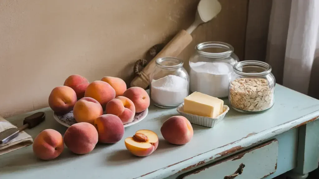 Peach crumble ingredients