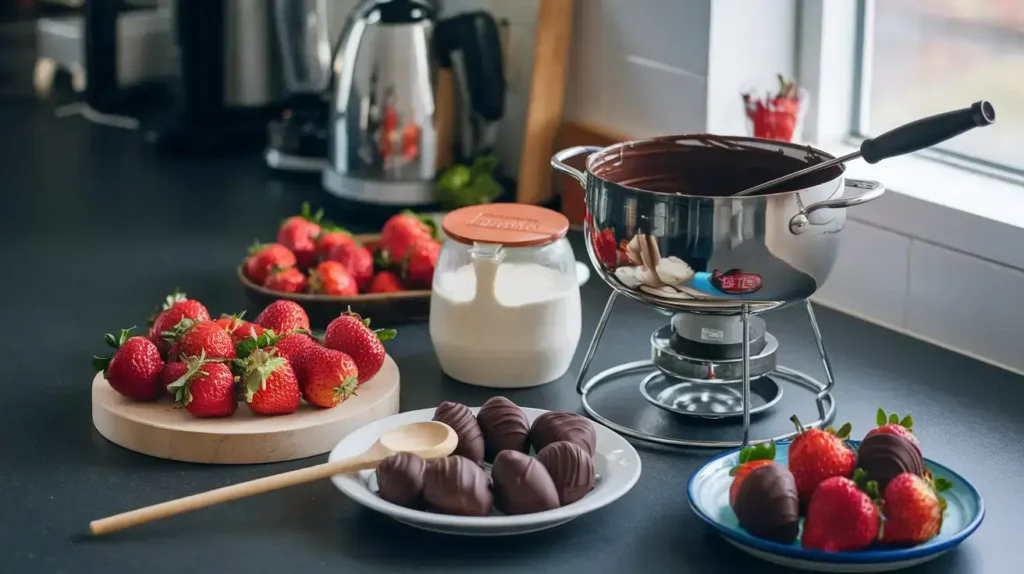 Ingredients for a romantic chocolate fondue. What Chocolate Is the Best Aphrodisiac?