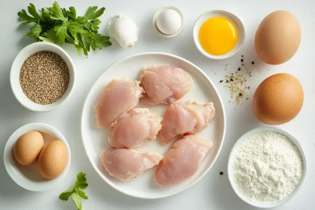 Ingredients for keto chicken nuggets recipe