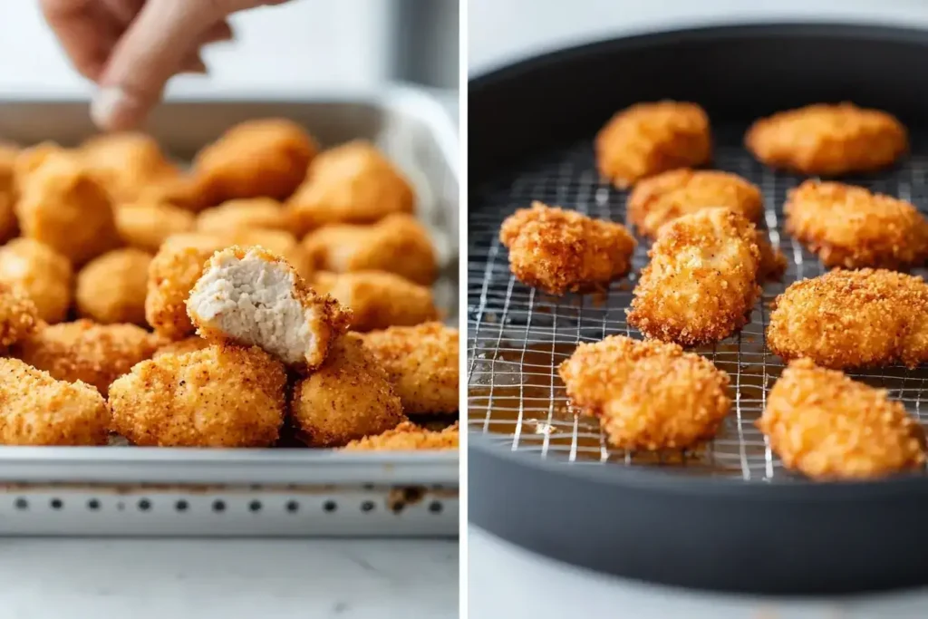 Step-by-step keto chicken nuggets preparation