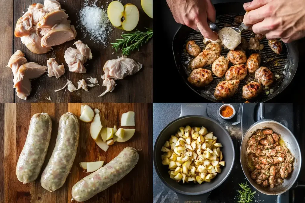 Steps to prepare chicken apple sausage.