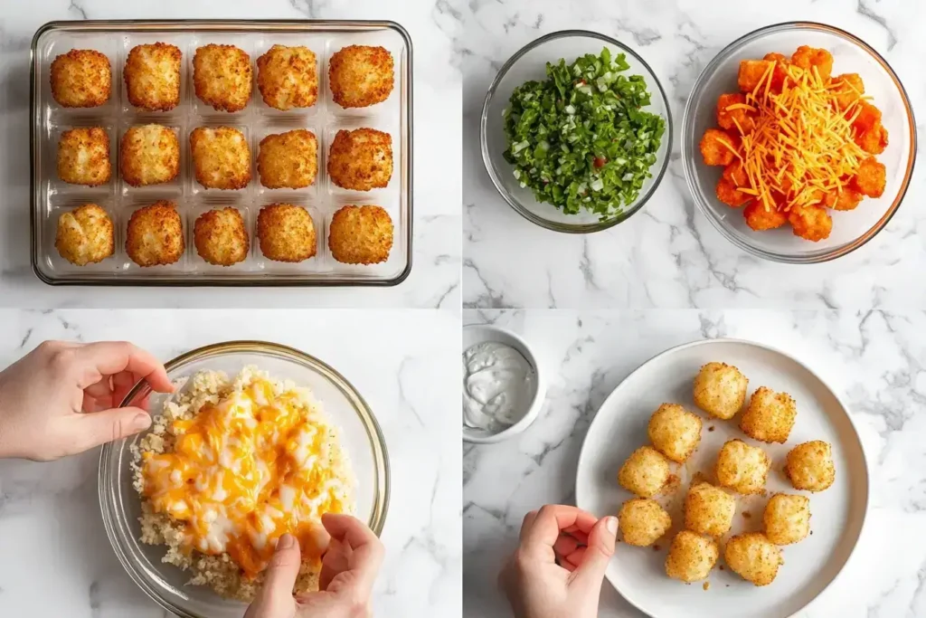 Step-by-step guide to making loaded tater tots