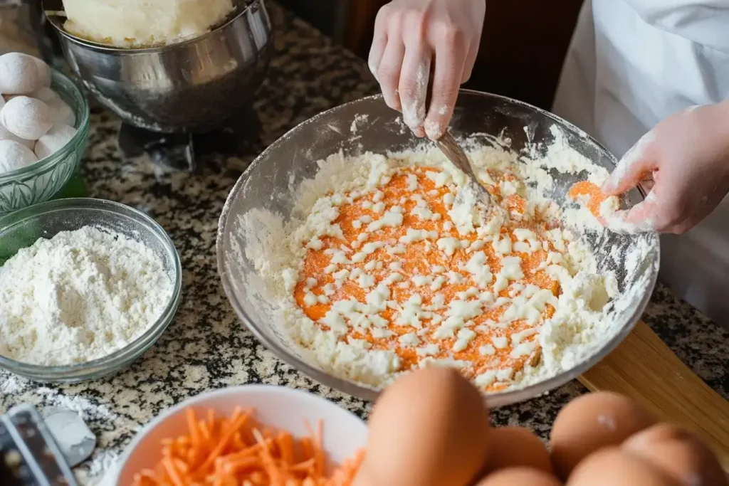 Step-by-step process of making Brazilian Carrot Cake